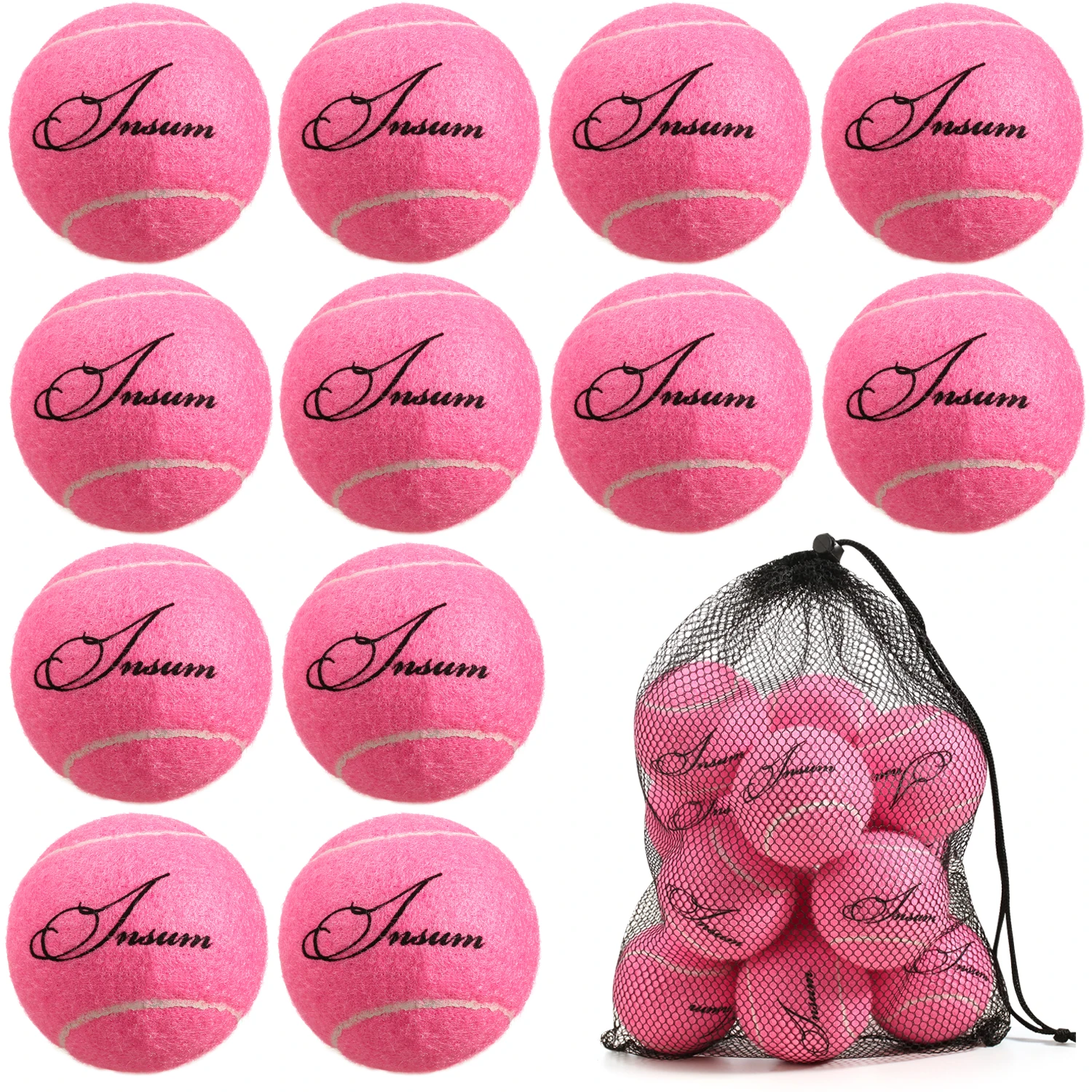 AMA Tennisballen, 6/12/20 stuks geavanceerde trainingsballen voor beginners, hondentraining tennisballen met mesh tas voor gemakkelijk transport