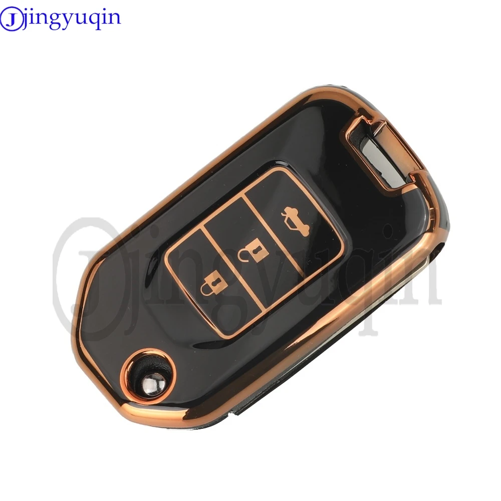 Jingyuqin 2/3 Buttons New TPU Car Key Case Cover For Honda Accord EX EXL Civic Crv Hrv Pilot Ridgeline Pocketor Shell Fob Holder
