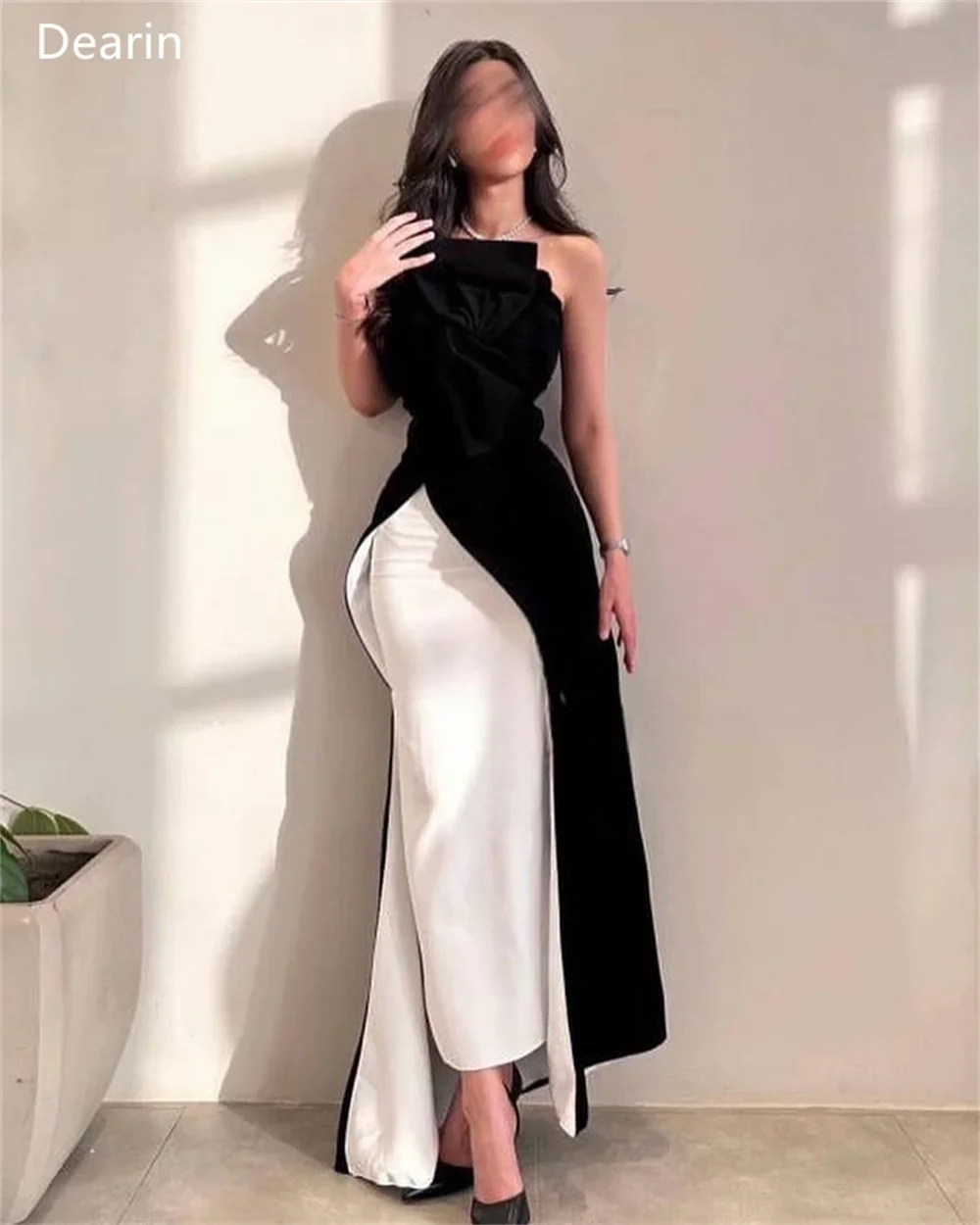 Customized Prom Dress Formal Evening Gown Dearin Strapless Column Floor Length Skirts Layered Bespoke Occasion Dresse