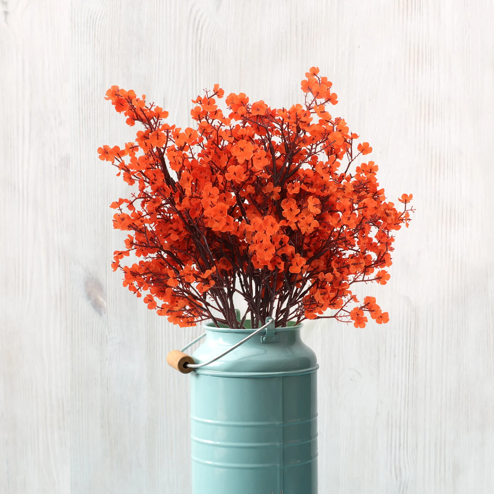 

8pcs Artificial Gypsophila Bouquet Caramel Color Indoor Decor Purple OrangeArtificial Flower Bride Bouquet Home Office Bedroom