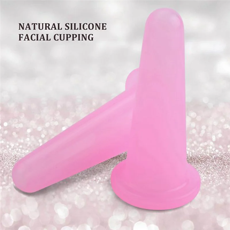 B02C-2 Set (8) Coppettazione per il viso in silicone naturale con coppettazione per il viso Aspirazione con olio per spinta per il viso