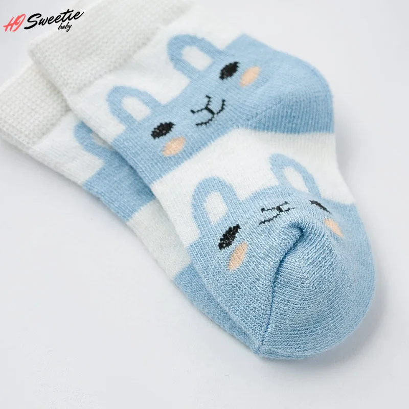 5 Pairs Baby Socks Cartoon Animal Soft Cotton Knit Baby Socks Kids Boy Newborn Baby Girl Boys Socks for 0-6Yrs