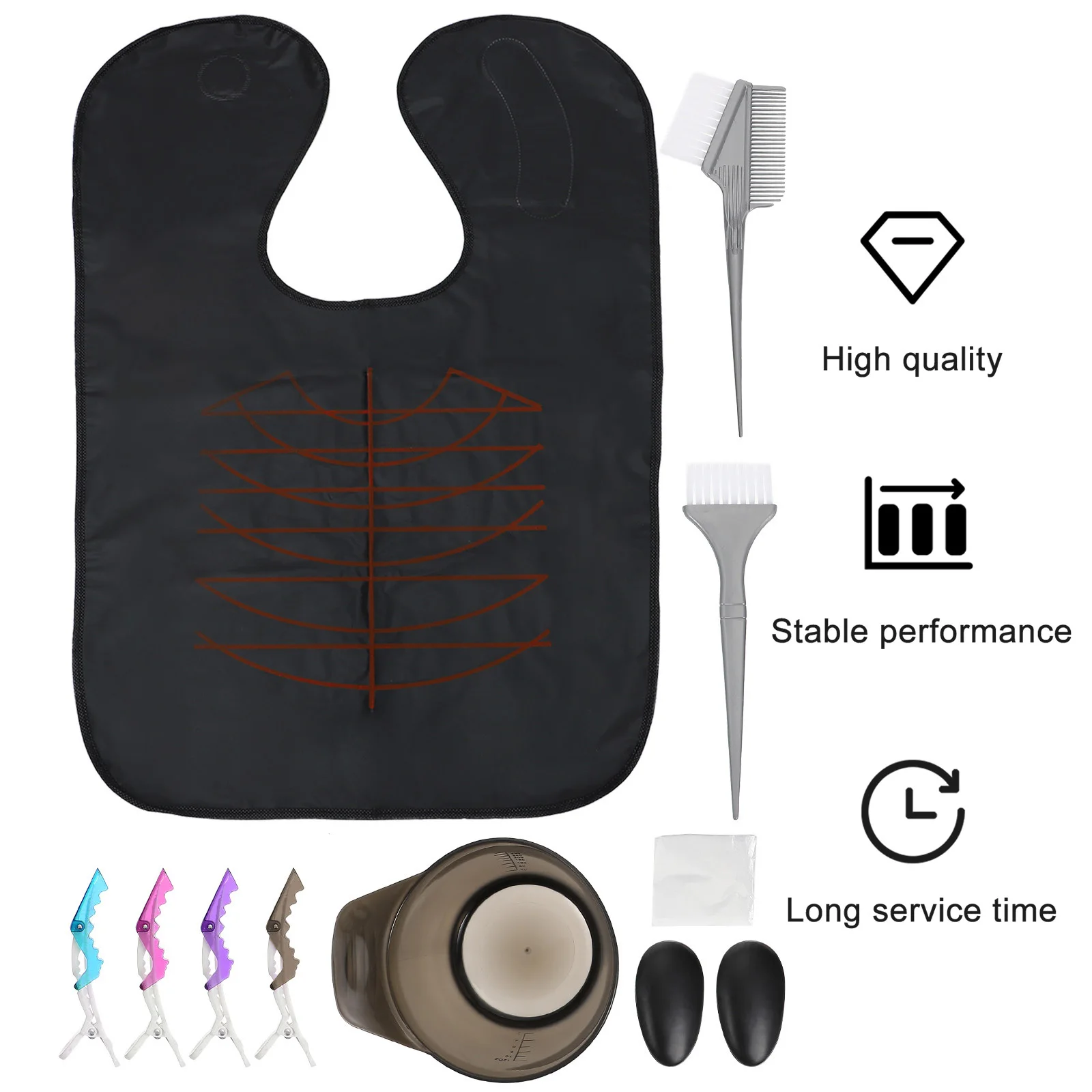 

1Set Hair Dyeing Set Hair Coloring Shawl Tools Kit Comb Brush Dye Bowl Protect Scalp DIY Home Salon Kit Dyeing Bowl