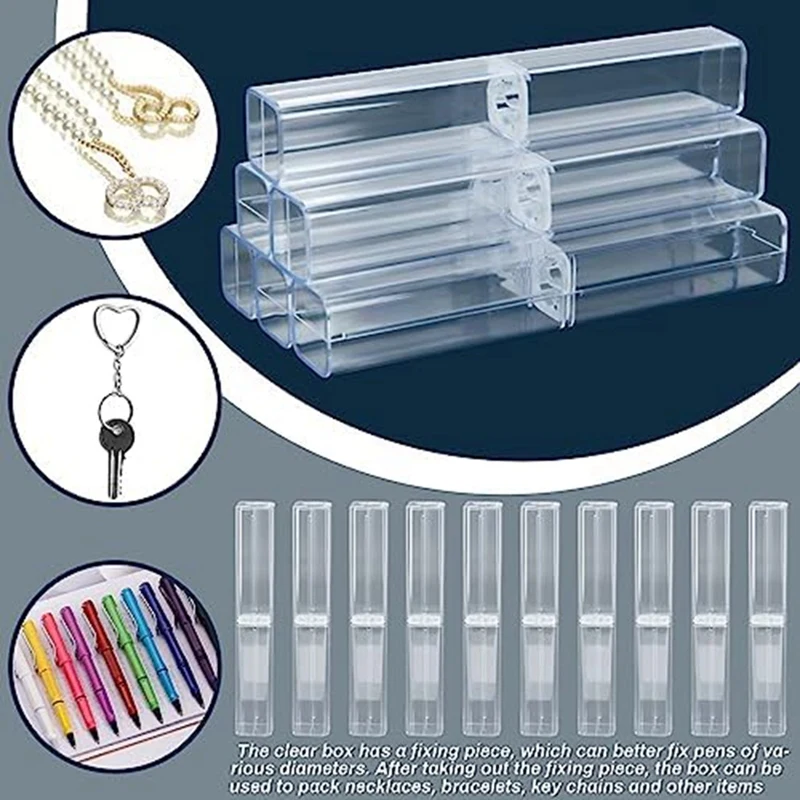 25Pcs Reusable Pen Gift Box Pencil Packaging Box Set Empty Plastic Pen Storage Container