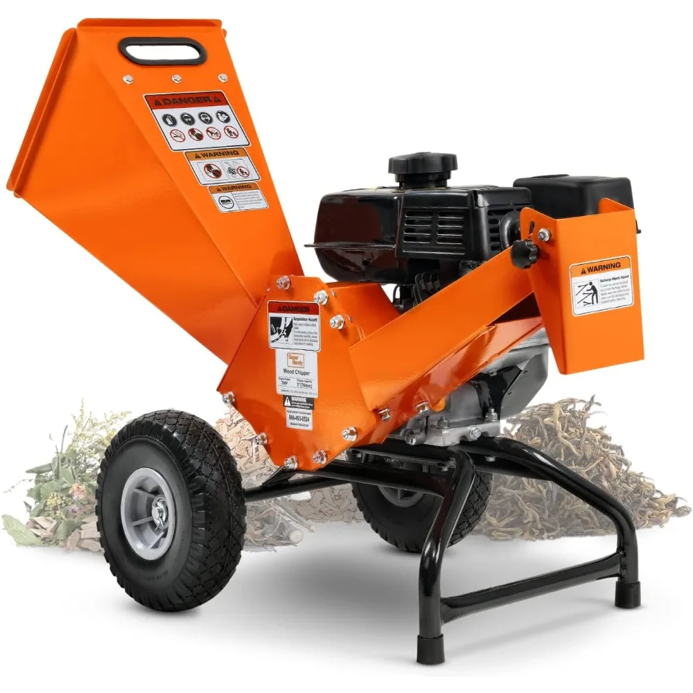 Wood Chipper Shredder Mulcher 7HP Engine Heavy Duty Compact Rotor Assembly Design 3