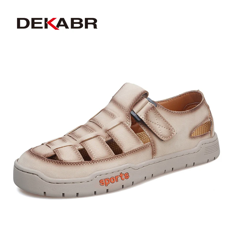 

DEKABR Men’s Sandals Spring Summer Hook And Loop Closure Trendy Soft Sole Lightweight City Walking Shoes