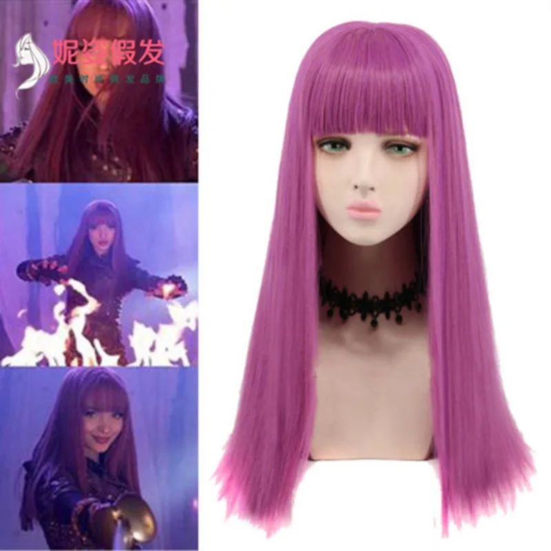 Girls Descendants 3 Mal Costume for Girls Evie Cosplay Costume Wig Child Fantasia Halloween Clothes Birthday Party Fancy Dress