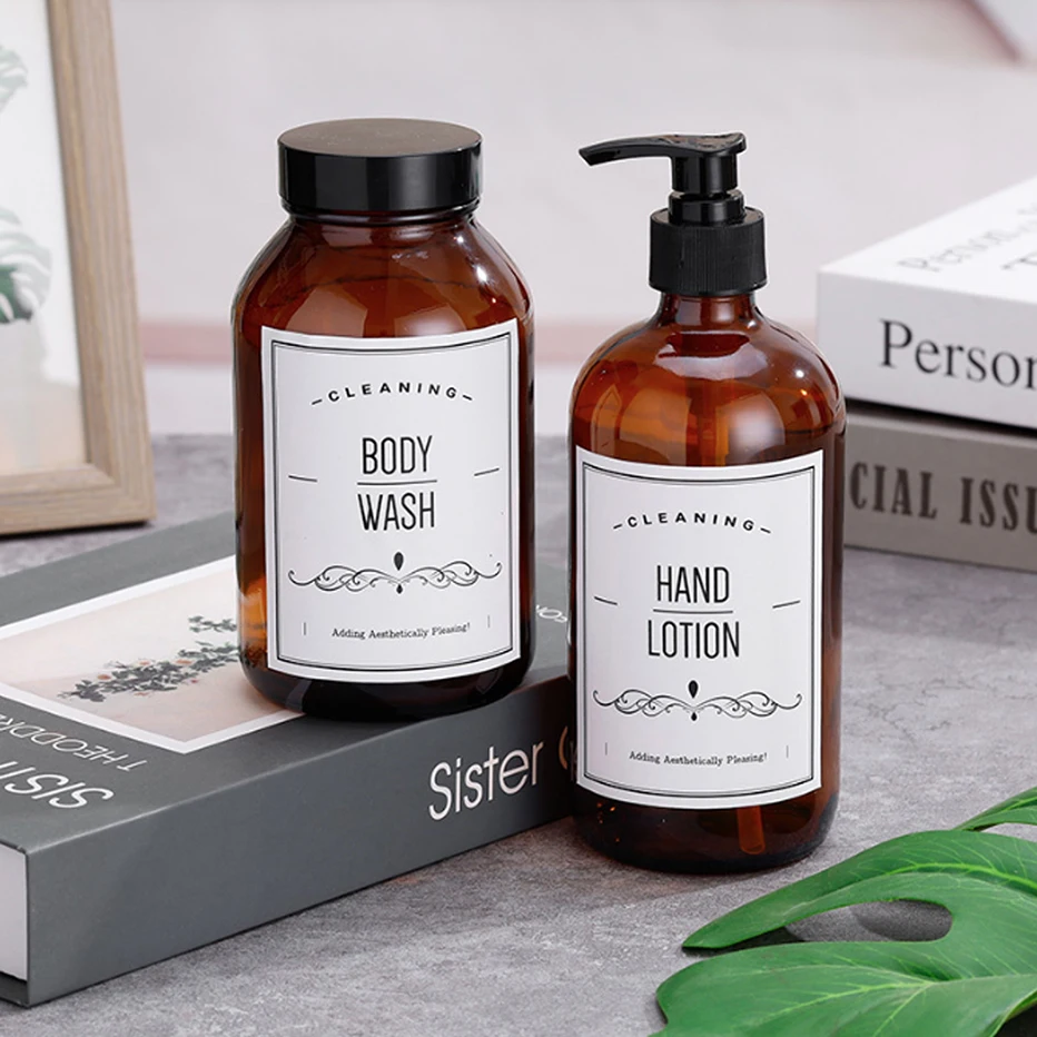12pcs Waterproof Labels for Shampoo Bottles Farmhouse Bathroom Kitchen Hand Soap Dispenser Label Stickers Bottle Lotion Labels