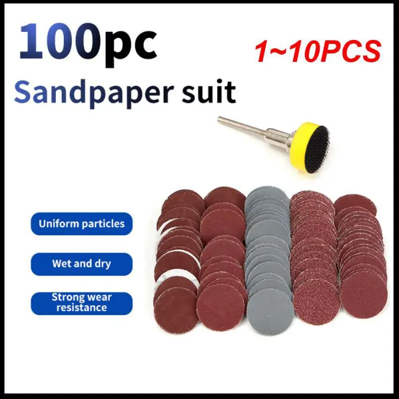 1~10PCS 1 Inch Sanding Disc Set 25mmSandPaper 100-3000 Grit Backing Pad With Drill Adaptor For Wet And Polishing