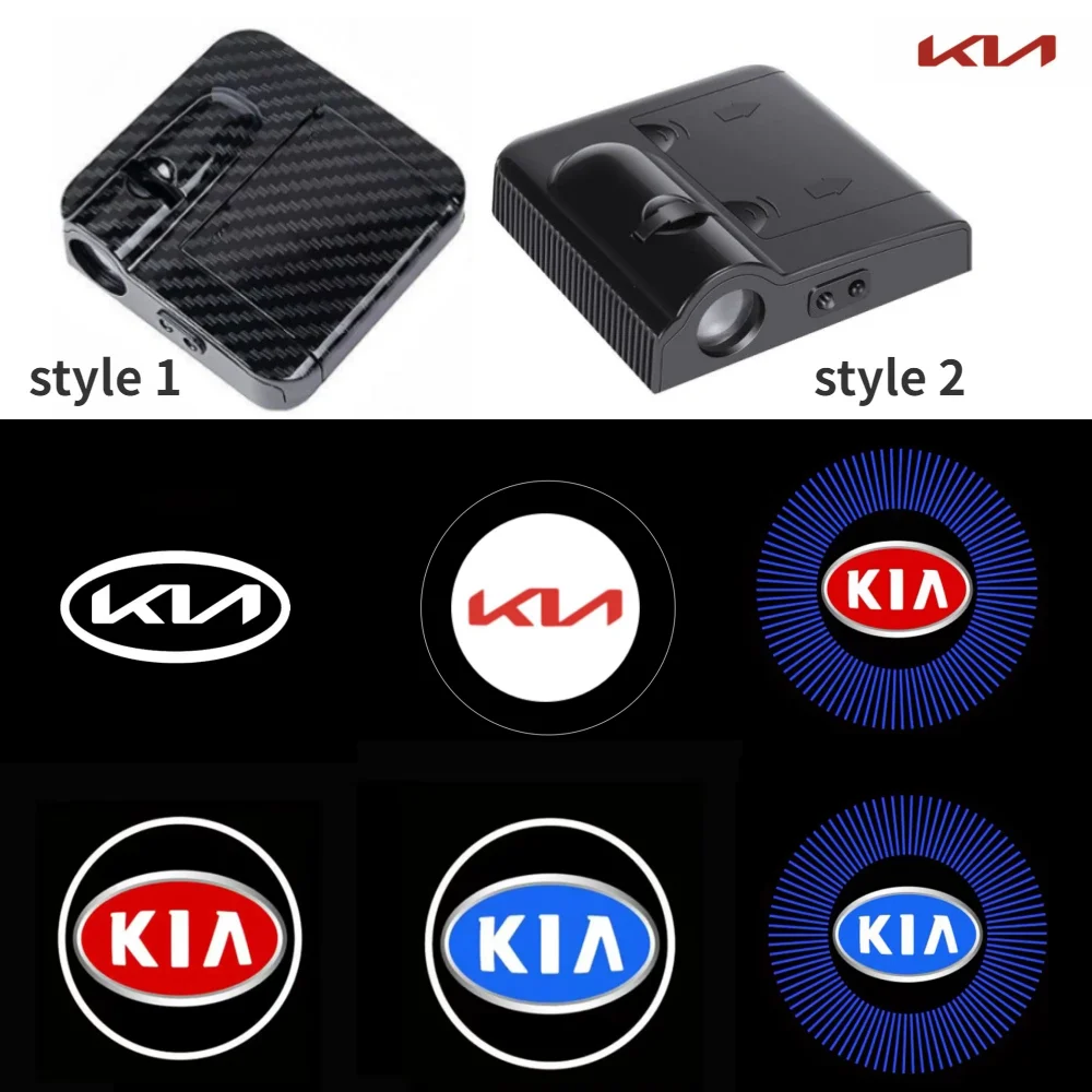 2PCS car LED welcome light projector car interior is suitable for KIA Ceed Forte Seltos K3 K5 Souranto logo universal lamp body.