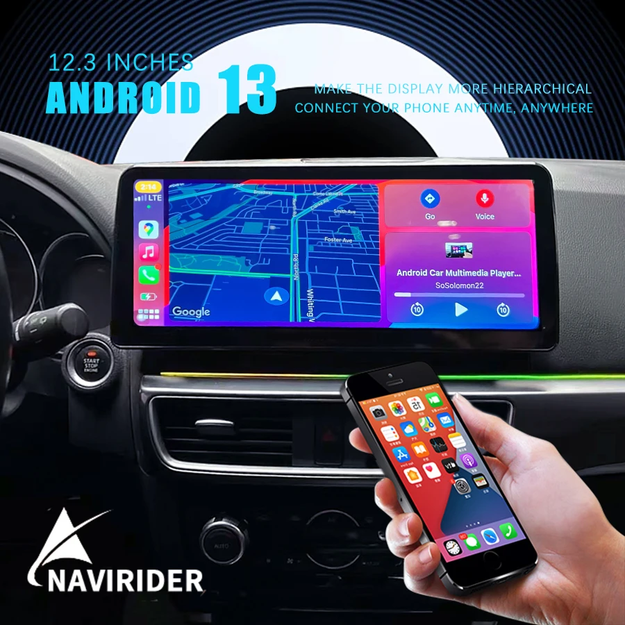 

12,3 "Android 13 автомобильный мультимедийный видеоплеер для Mazda CX5 CX-5 2012-2015, автомобильное авторадио, GPS-навигация, стерео 2din HeadUnit 4G