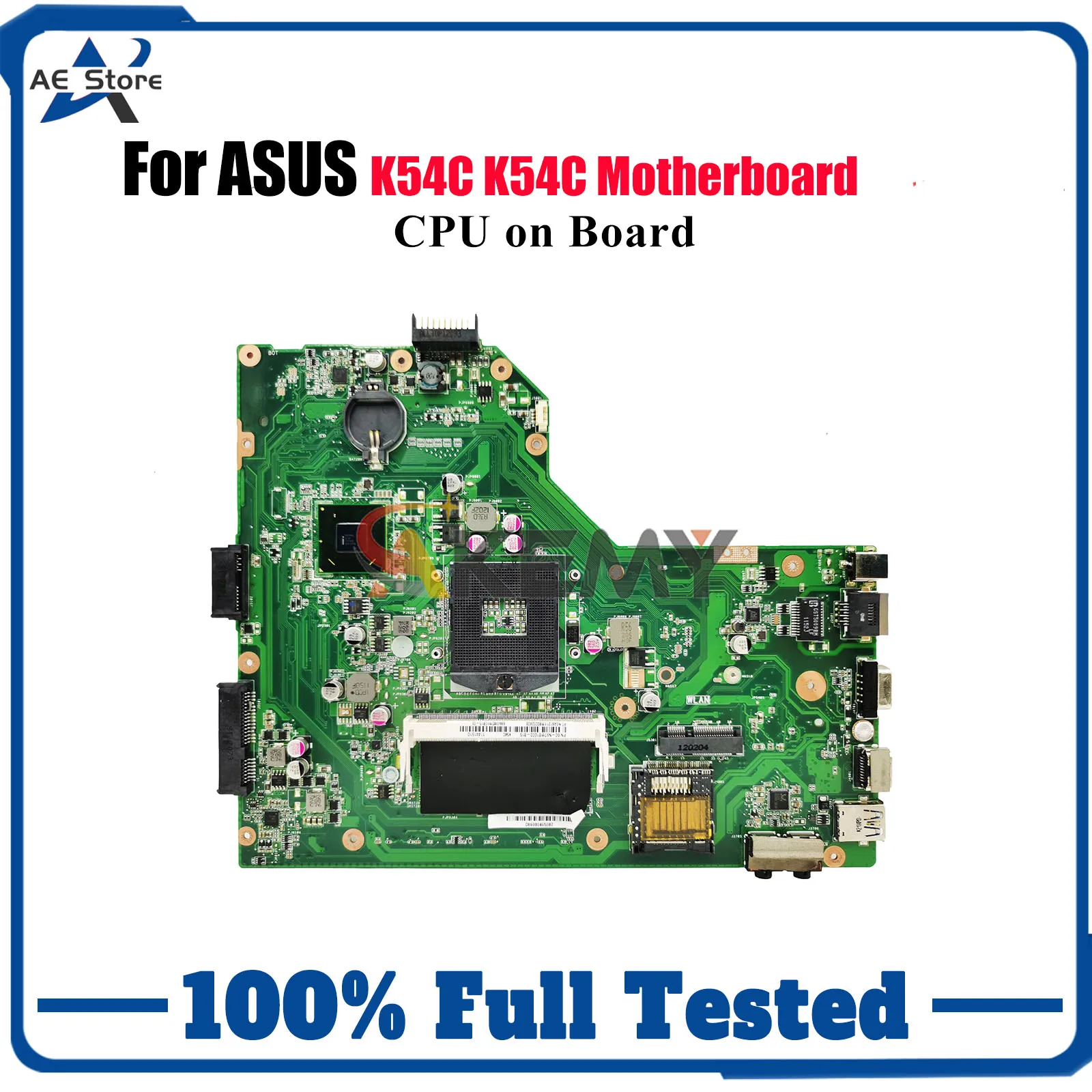 

K54C Laptop Motherboard For ASUS K54C K54C Notebook Mainboard With Celeron CPU 100% tests OK fast shipping High quality
