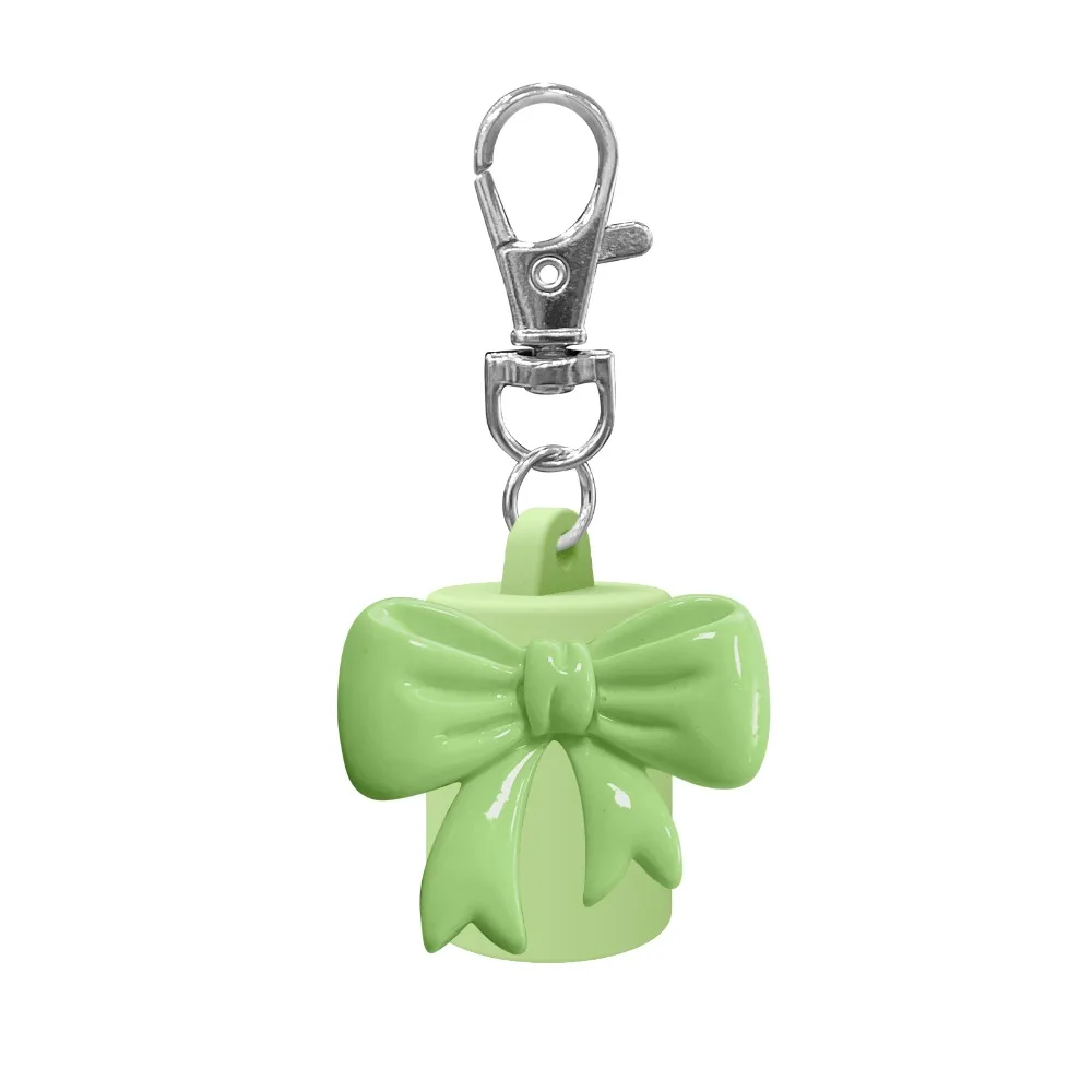 Silicone Lip Balm Holder with Keyring Portable Lipgloss Sleeve Flexible Colorful Keychain Lip Gloss Cap for Summer Fridays