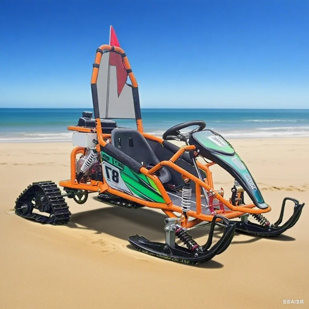 NUOVO veicolo da neve 125CC 60KM/H Moto Motoslitta da corsa di neve remota per bambini