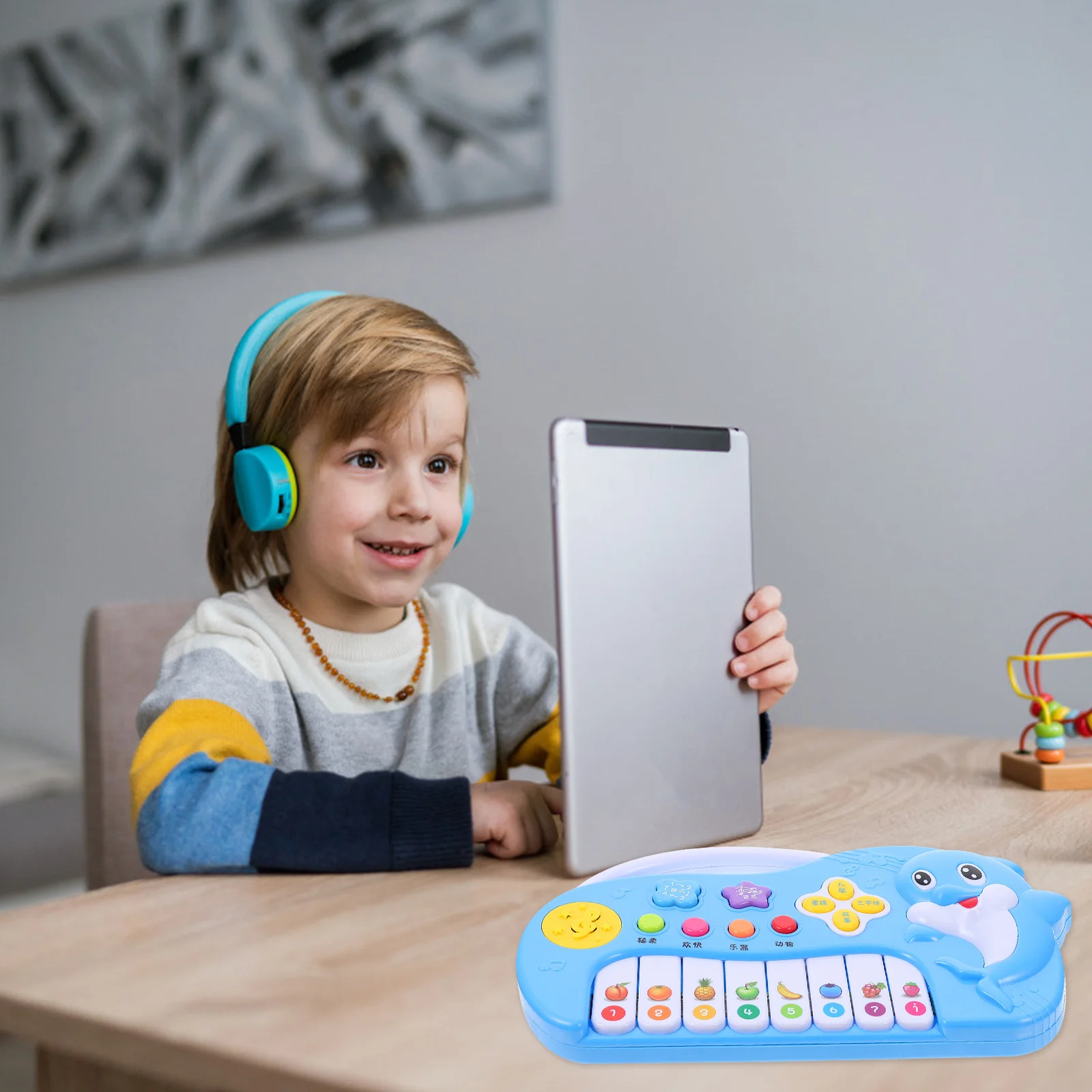 التعليم المبكر الإلكتروني دولفين الجهاز لوحة المفاتيح الموسيقى الكهربائية أداة البيانو التعليمية التعلم اللعب