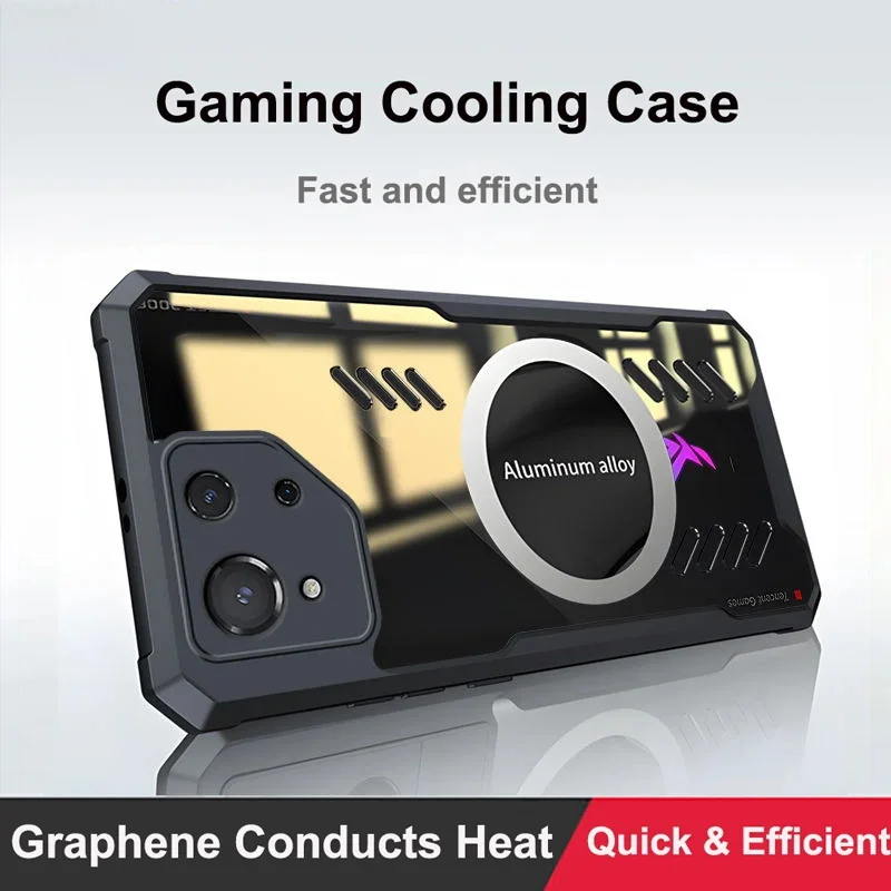

Heat Dissipation Phone Case For ASUS ROG Phone 6D 7 8 9 Pro Lens Protect Magnetic Soft TPU Silicone Transparent Back Cover Cases