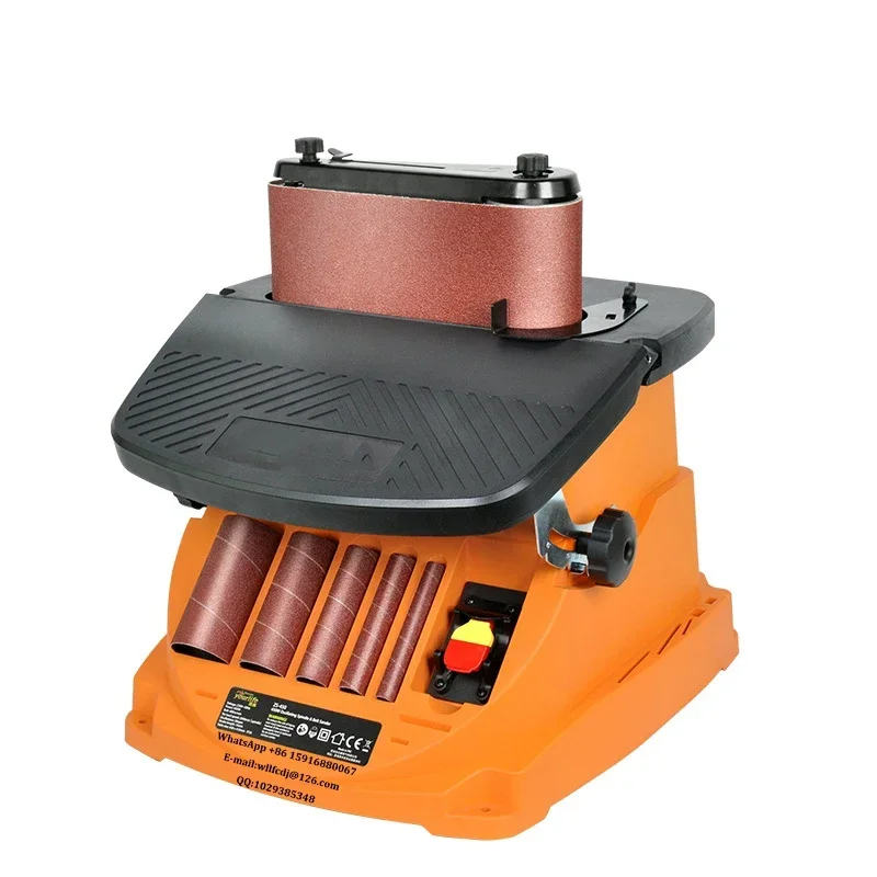 Vertical Drum Belt Wood Sander Oscillating Spindle Sander for Curved Surface Woodworking Grinding Tools Polisher 2000RPM