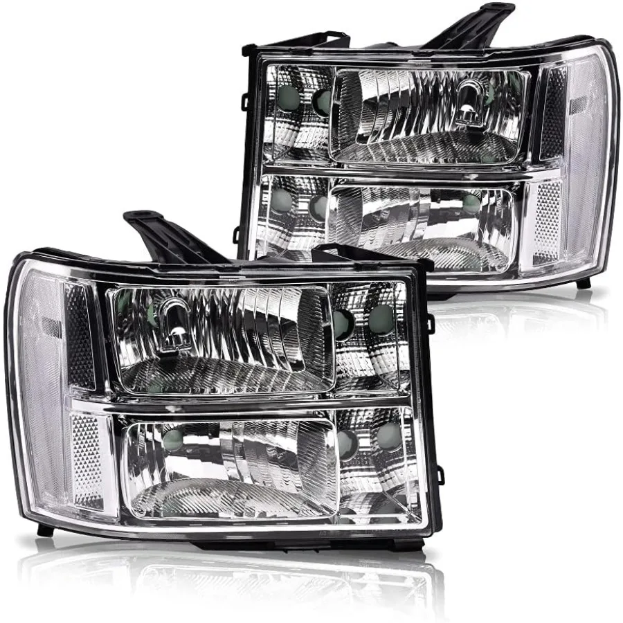 

Фары в сборе подходят для грузовиков GMC Sierra 1500 и 20072014 GMC Sierra 2500 HD 3500HD с прозрачными линзами, хромированный корпус a
