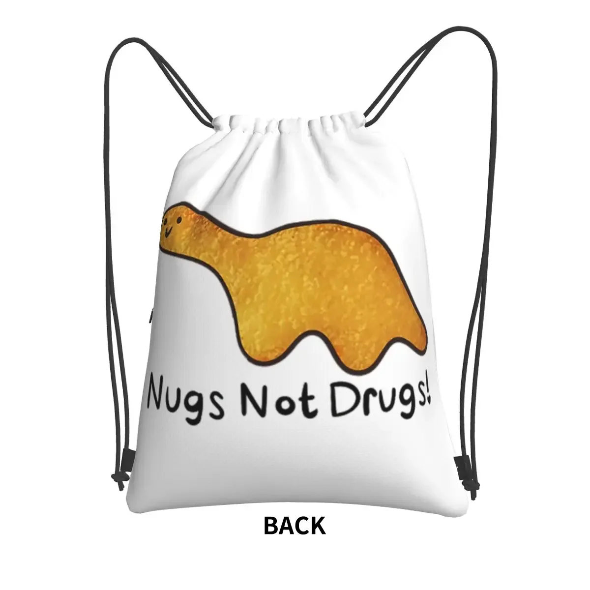 Nugs Not Drugs! Portable Backpacks Drawstring Bag Casual Drawstring Bundle Pocket Shoes Bags For School Students