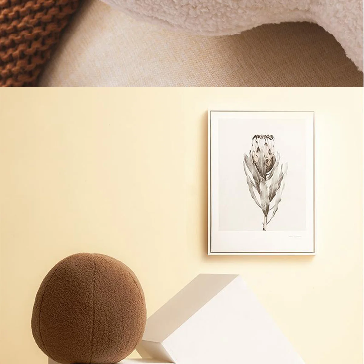 1 Stück Kugelförmiges Plüschkissen, Niedliches Weiches Rückenkissen, Dekoratives Kissen für Zuhause, das Komfort und Stil zum Sofa oder Zimmer verleiht. – Detail 10