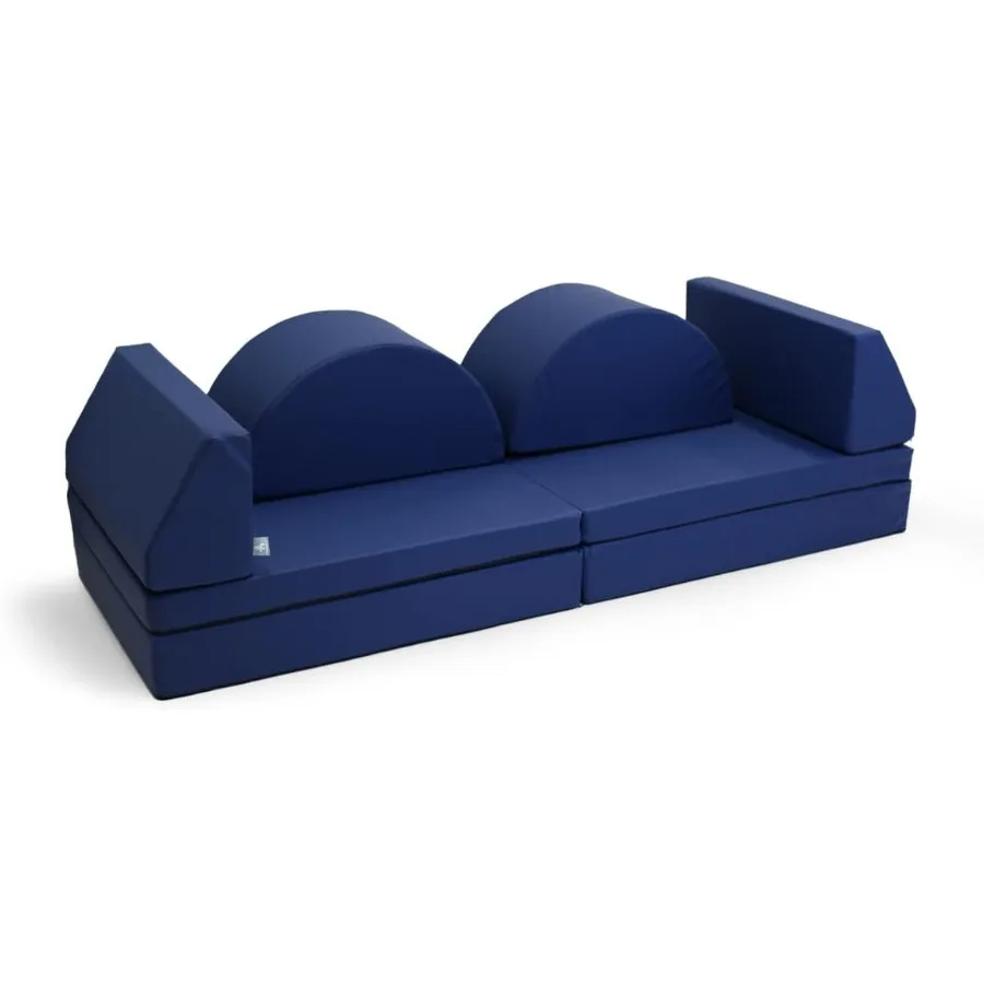 

Blocksy + Couch Indoor Foam Playset 6 Piece Soft Toddler and Active Play Couch for Crawling Climbing Fort Building and Jumping