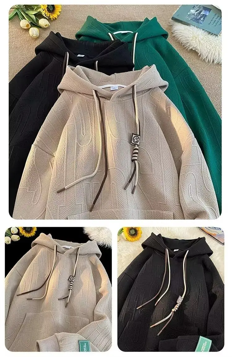 سترة بغطاء للرأس مبطنة بالصوف الأخضر سميكة كبيرة الحجم بأكمام طويلة سترة نسائية للخريف والشتاء ملابس غير رسمية على الطراز الكوري