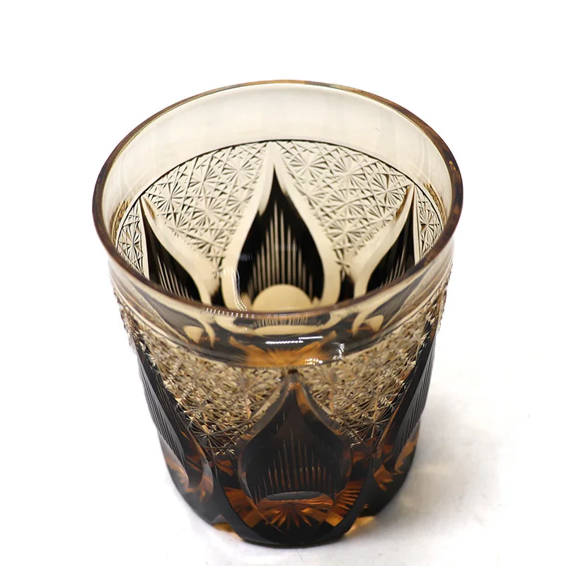 

Japanese-style Edo cut crystal glass Riwei cup hand-carved whisky glass