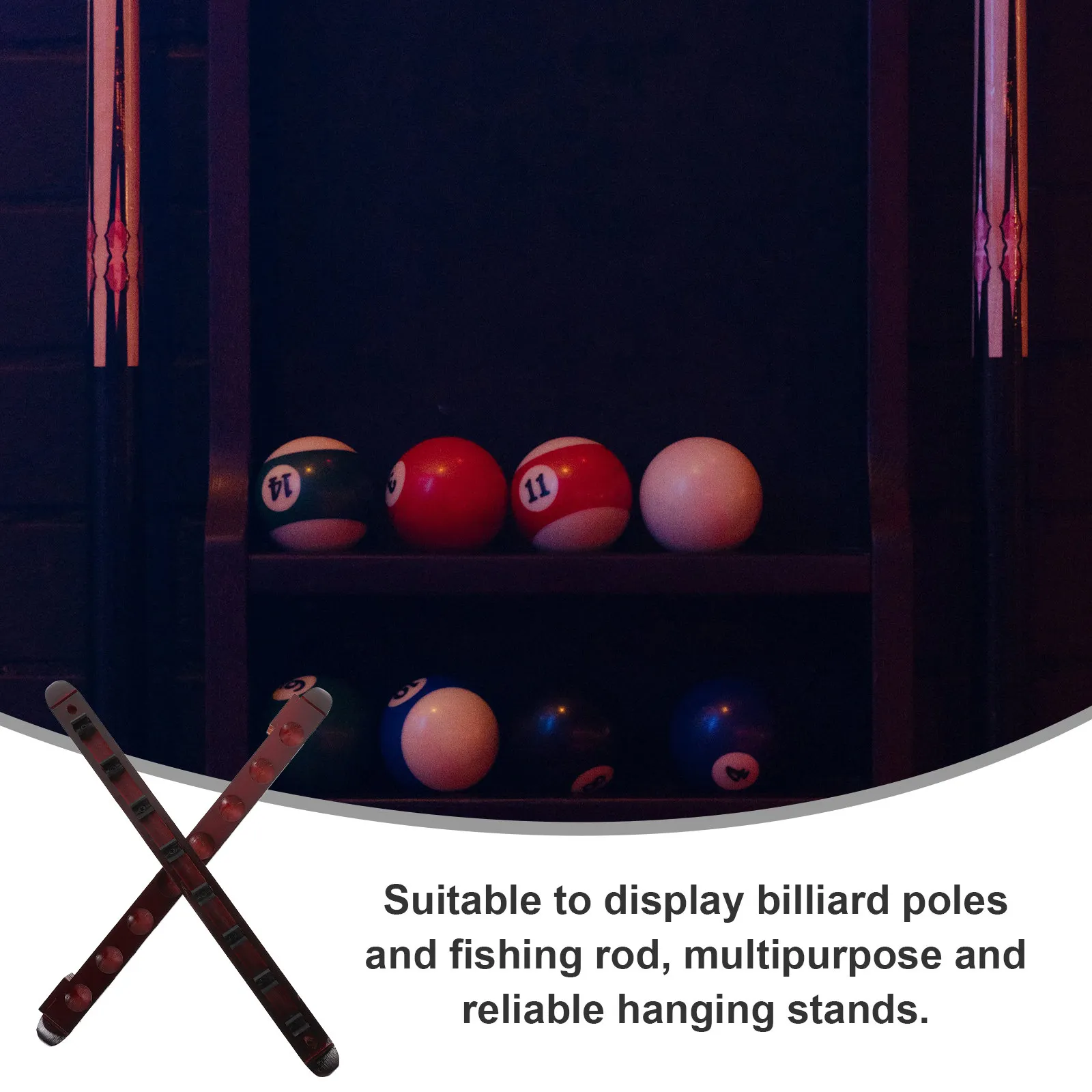 

Настенный держатель для бильярдных киев из дерева, 1 шт., с несколькими отверстиями, для хранения и демонстрации киев и аксессуаров