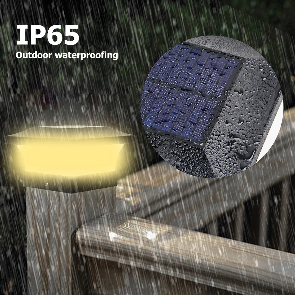 Solar Garden Post Lamp LED Waterproof Landscape Lights Courtyard Outdoor Decor