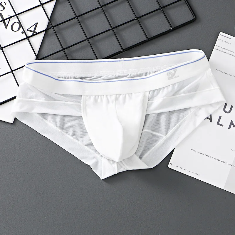 Underwear Men Ice Silk Ultra-Thin Bikini Slip Homme See-Through U Convex Pouch Slip Homme Breathable High Fork Underpants