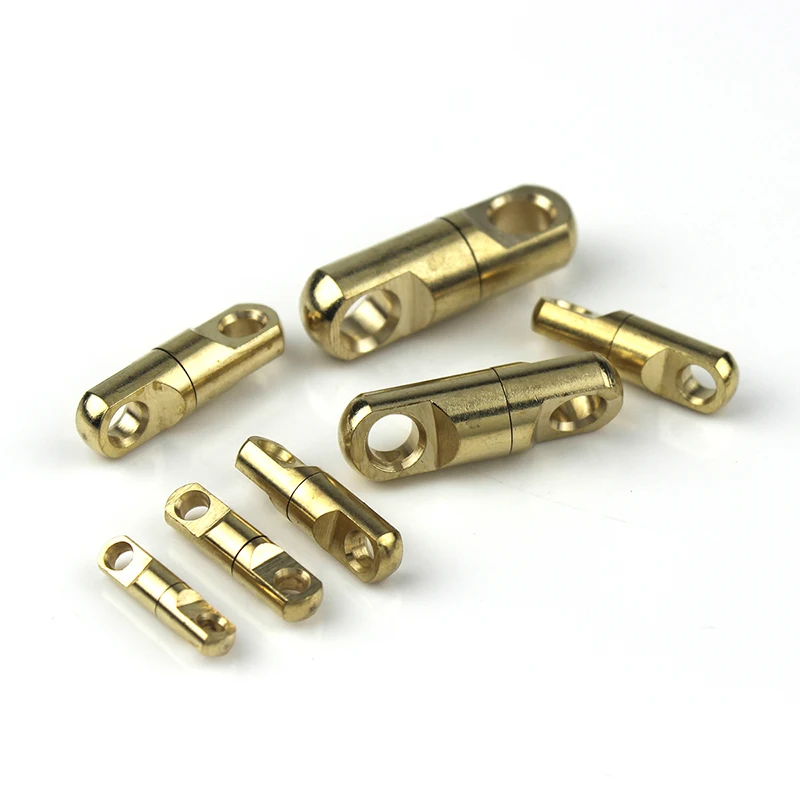 2Pcs Solid Brass Swivel Eye Rotating Connector For Keychain Round Circle Key Ring