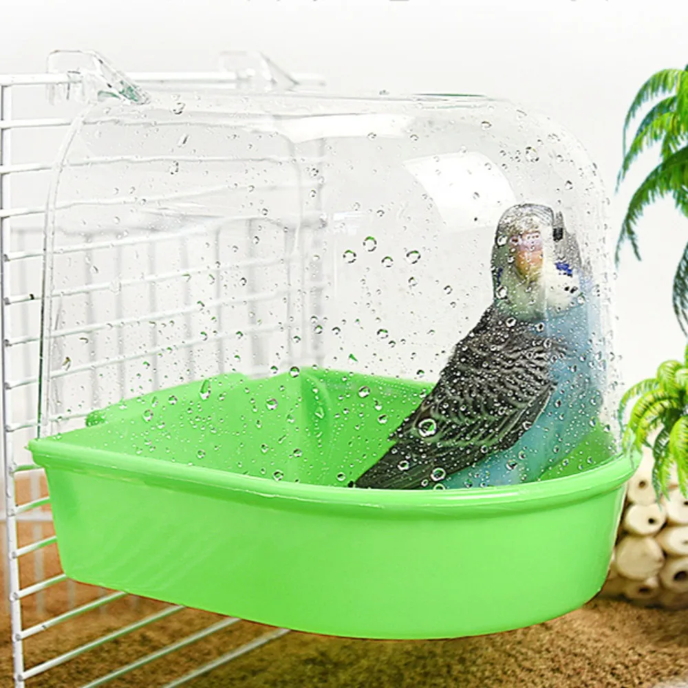 Hanging Bird Bath Cube Parrots Bathtub Bath Shower Box Cage Accessory for Little Bird Canary Budgerigar Cockatiel Lovebird Boxes