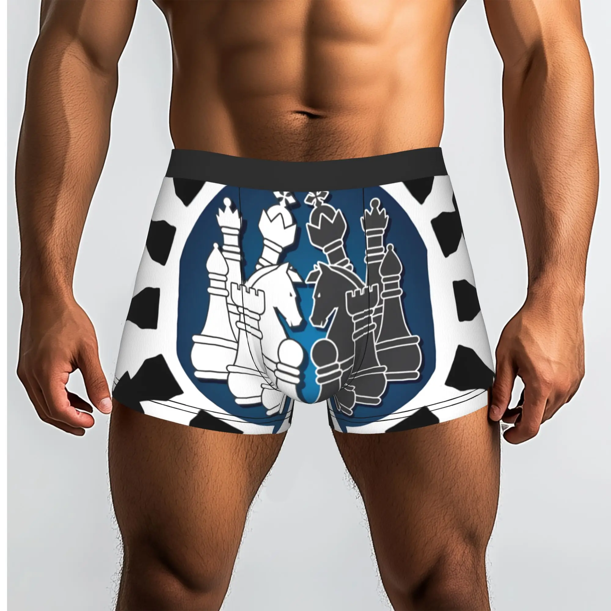 

1piece Black and White Chess Chess Art Underpants Breathbale Panties Man Underwear Comfortable Shorts