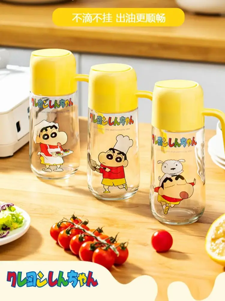 

Cartoon Crayon Shin-chan Oil Bottle Animation Kitchen Home Dual-Purpose Oil Kettle Leak-proof Glass Condiment Bottle Oil Can