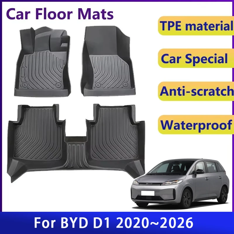 

Car Floor Mats For BYD D1 EV 2020 2021 2022 2023 2024 2025 2026 Luxury Waterproof Mud Carpet TPE Foot Pad Full Rug Accessories
