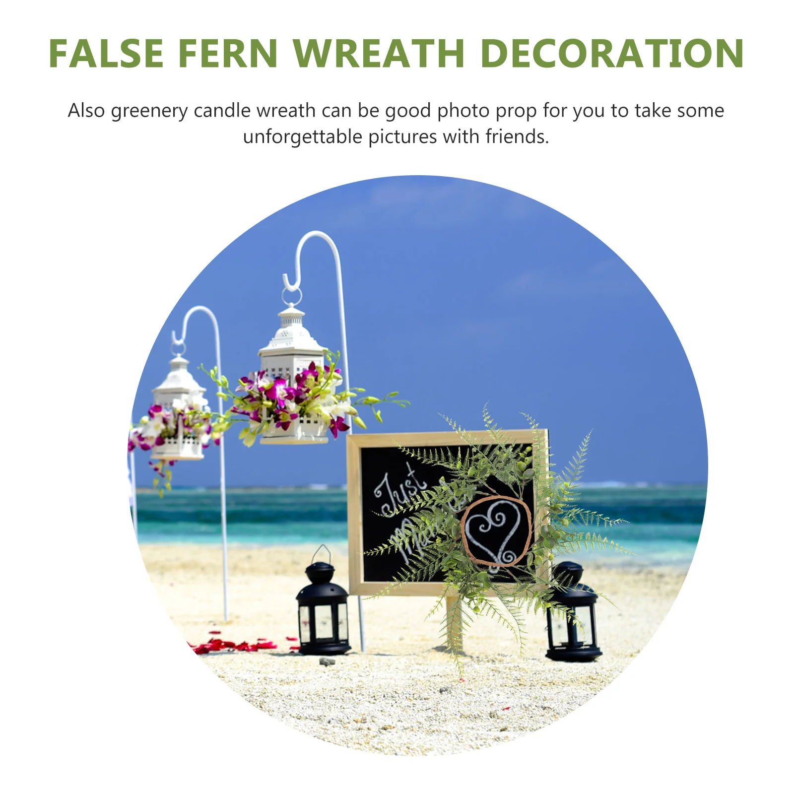 

2 pcs Fake Ferns Wreath For Table Decor Artificial Greenery Wreath Spring Wedding Party Decoration Taper Rings