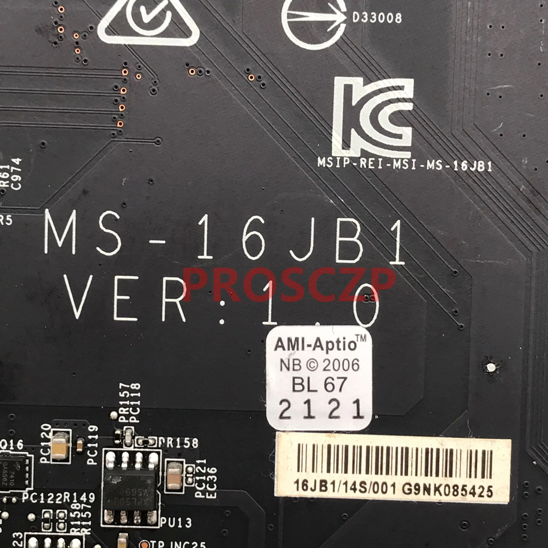 MS-16JB1 VER.1.0 เมนบอร์ดสําหรับ MSI GE62VR GE72VR พร้อม SR2FQ I7-6700HQ CPU N17E-G1-A1 GTX1060 100% เต็มทดสอบทํางานได้ดี