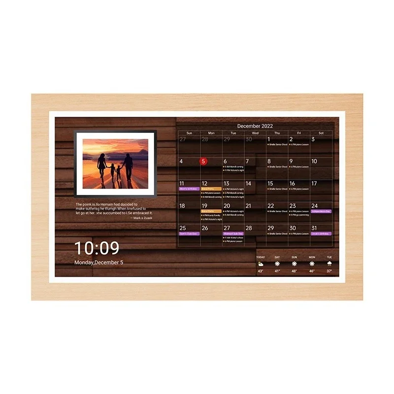 Smart wall mounted calendar digital signage digital planner touch screen home calendar screen advertising display