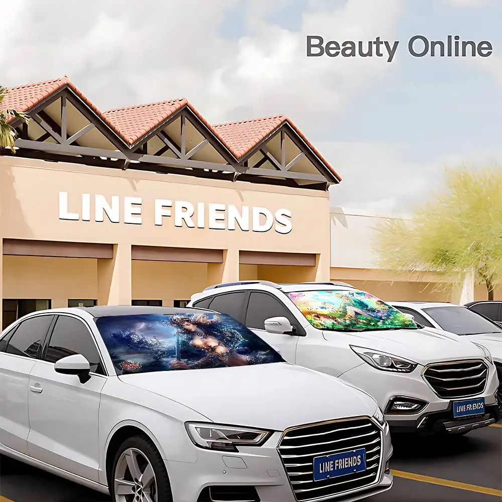 

Perfect World Summer Car Sunshade Front Windshield Sunshade Sunblock Thermal Insulation Sunshade Umbrella Retractable