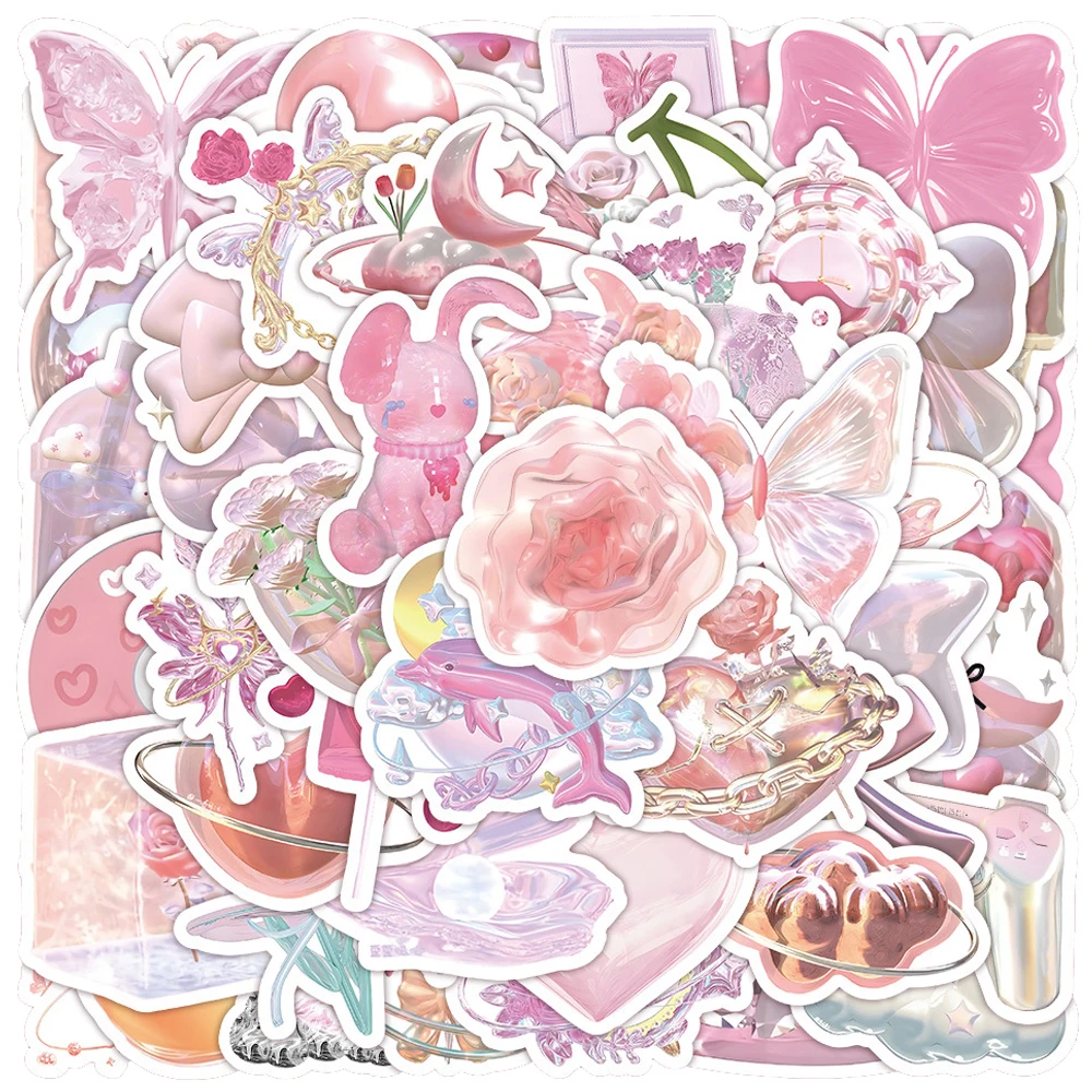 

10/30/60/120pcs INS Style Cute Laser Decoration Stickers Aesthetic Kawaii Decal DIY Stationery Laptop Diary Cool Sticker Kid Toy