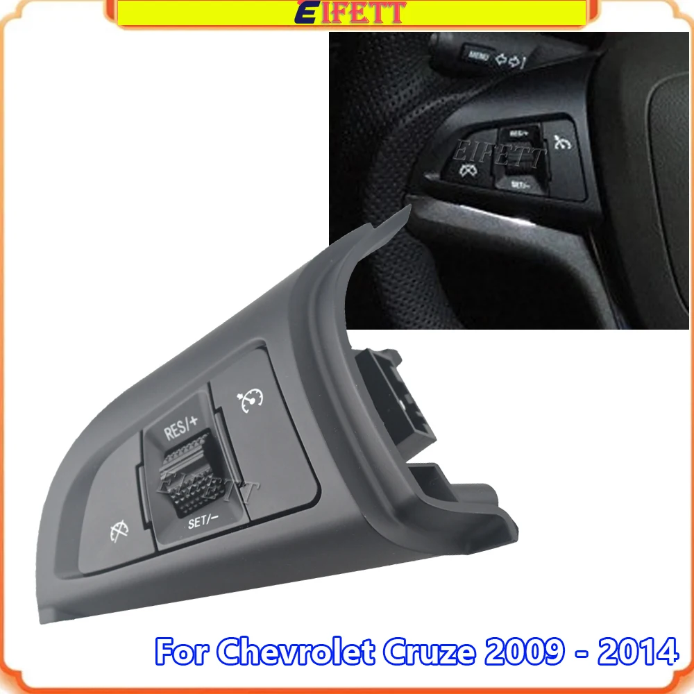 Left Speed Cruise Control Switch/Right Volume Control Button for Chevrolet Cruze Malibu 2009 -2014 Steering Wheel Buttons Switch