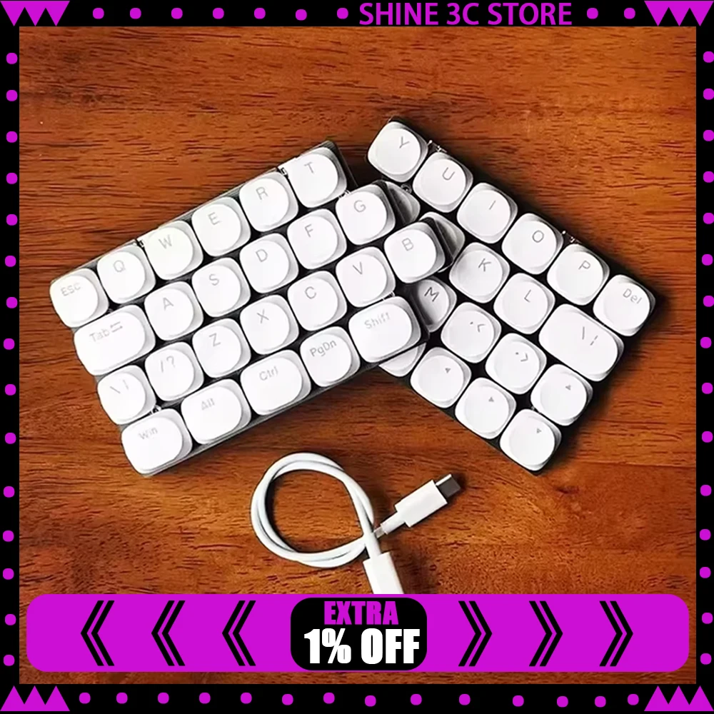 

Y45a Split Keyboard Wired Low Profile Switch 45Keys RGB Customize Ergonomic Support QMK VIAL Split Keyboard PC Gamer Accessories