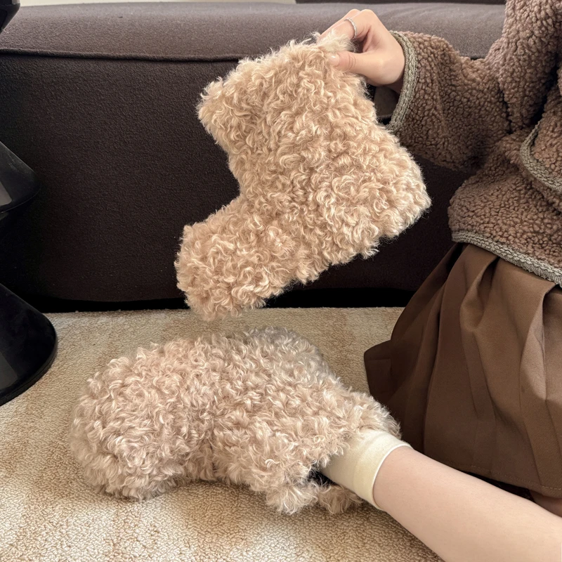 

Женские зимние ботинки с внутренним увеличением, бархатные утолщенные теплые хлопковые туфли в стиле ретро, ботильоны