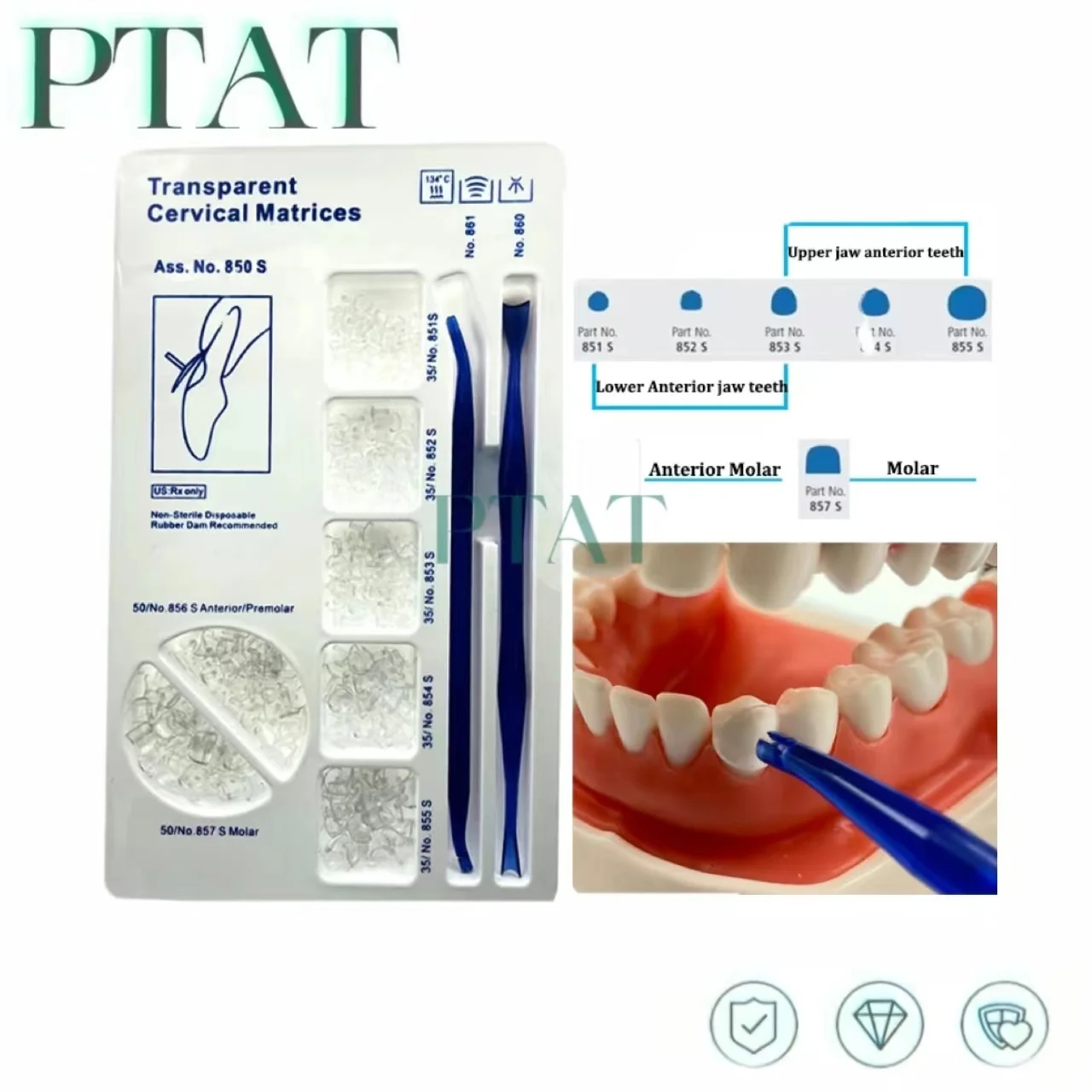 

277Pcs/set Dental Matrix Cervical Matrices Composite Gingival for Kerr Style Transparent 850S Dentist Tools Dentistry
