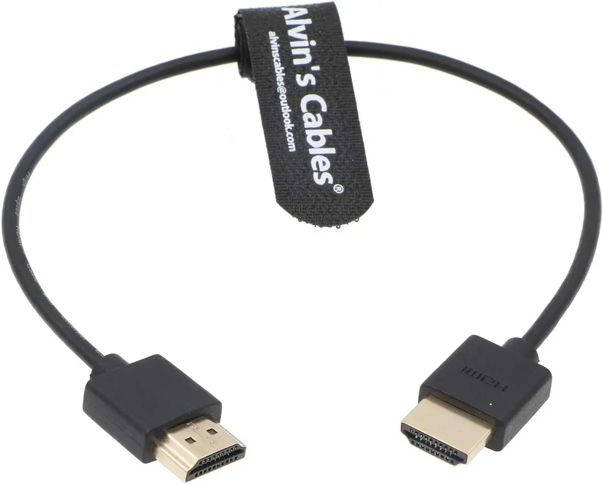 Alvin's Cables Z Cam E2 HDMI Thin and Flexible Cable High Speed Ethernet for Portkeys BM5 Monitor Straight to Straight 30CM
