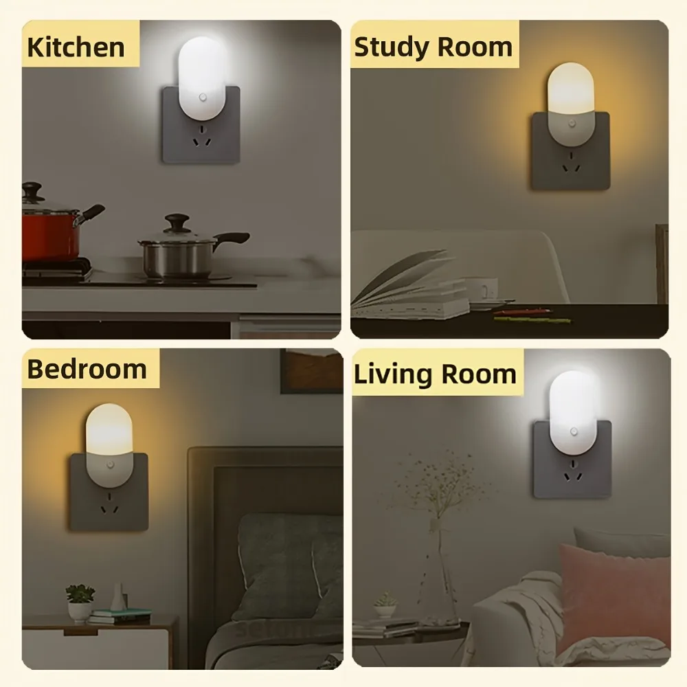 2Pcs Mini LED Night Light with Light Sensor Dimmable Bedroom Bedside Sleeping Light, Eye Care Mother and Baby Feeding Lights