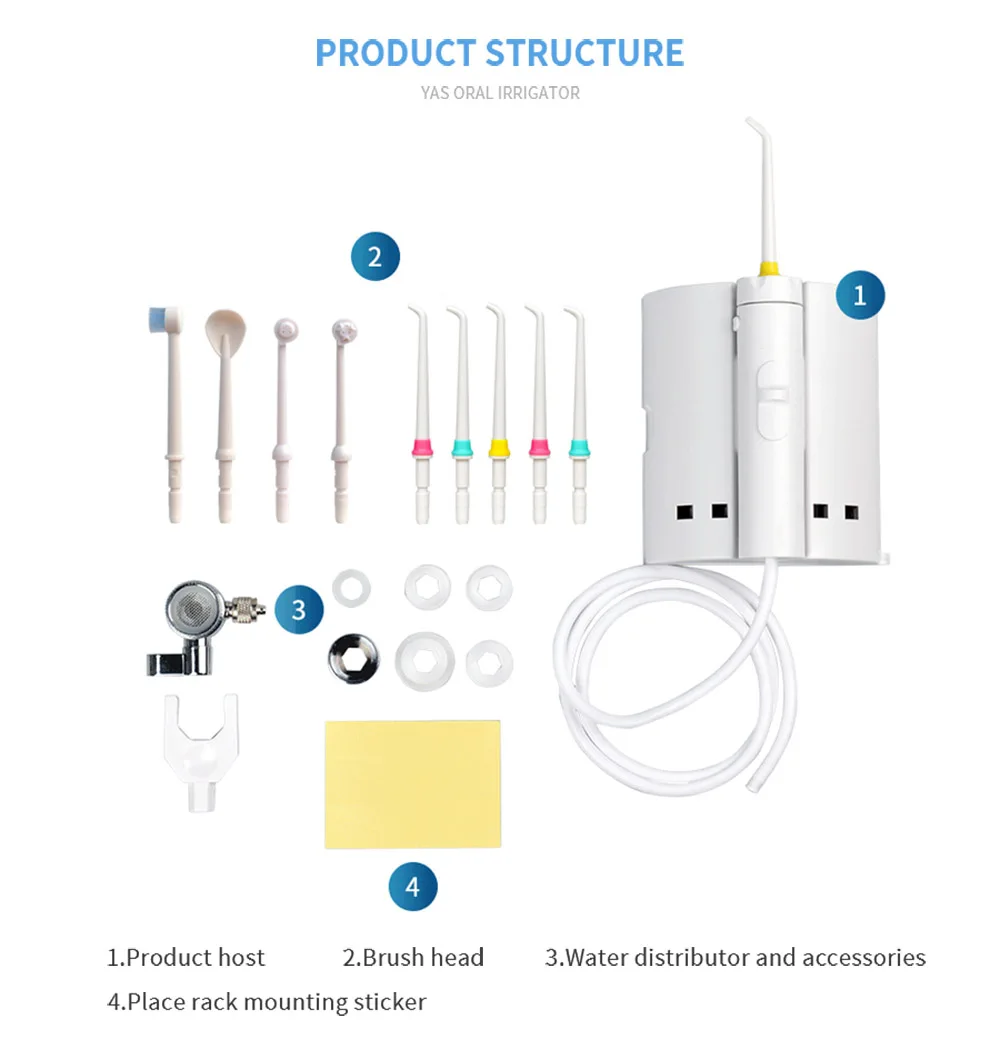 Water Faucet SPA Oral Irrigator Dental Flosser Jet Family Replacement Nozzles Water Pressure No Electric Oral SPA Mouth Cleaner