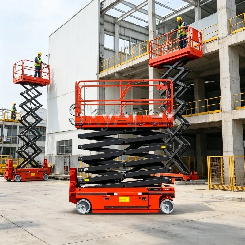 Wheeled Heavy Duty Scissor Lift Platform Hydraulic Mobile Aerial Work Table For Robust Industrial Maintenance LaborSaving Sturdy
