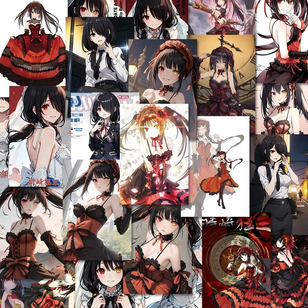 10/30/48pcs Cute Tokisaki Kurumi Cartoon Stickers DATE A LIVE Anime Decal Graffiti Motorcycle Suitcase Diary PVC Kid Sticker Toy