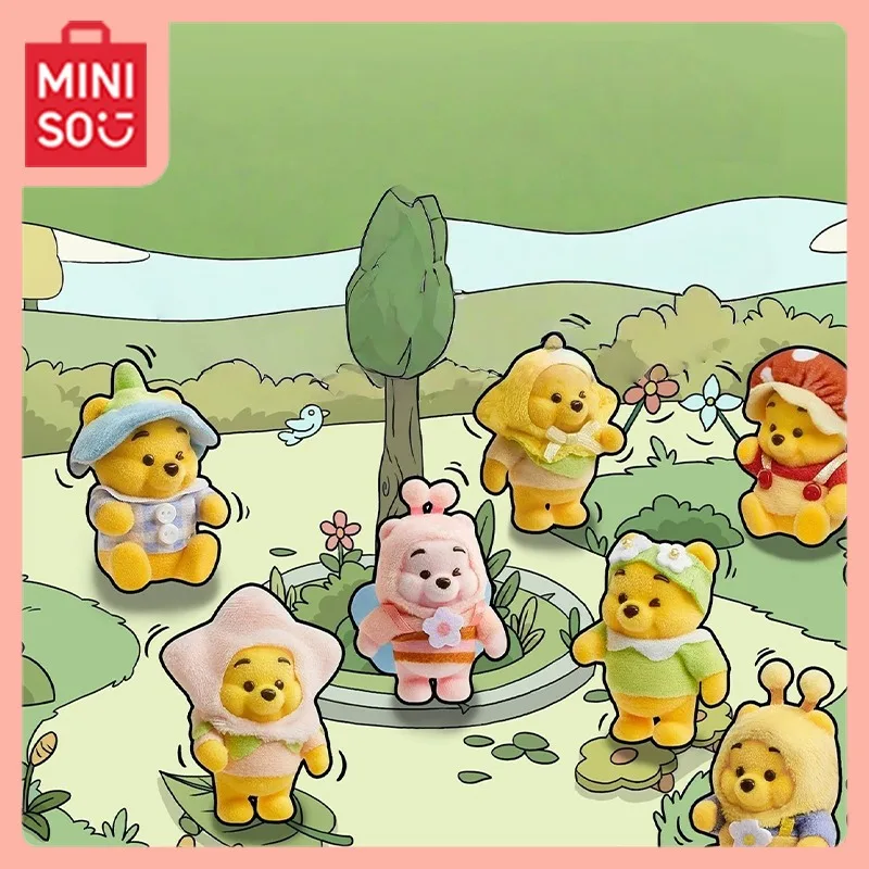 

MINISO Kawaii Винни-Пух аниме мультфильм Синдун садовая серия фигурка слепая коробка подарок милый кулон аксессуар подарок на праздник